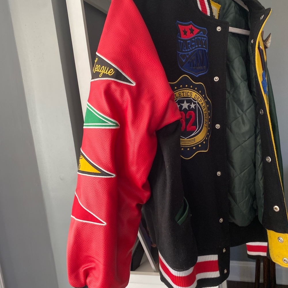 Varsity Colorful Patchwork Bomber Jacket - Picture 6 of 8